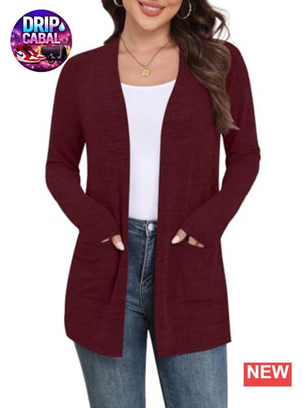 Women Lightweight Open Front Cardigan Long Sleeve with Pockets